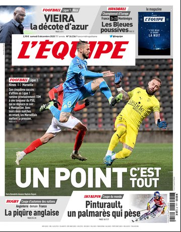 L’equipe du 05 Decembre 2020