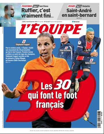 L’equipe du 05 Janvier 2021