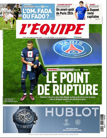 L'equipe du 12 Octobre 2022