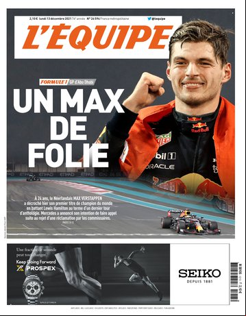 L’equipe du 13 Décembre 2021
