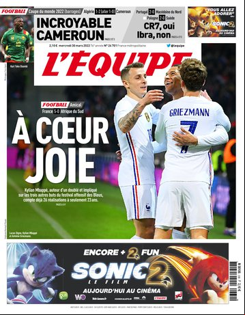 L’equipe du 30 Mars 2022