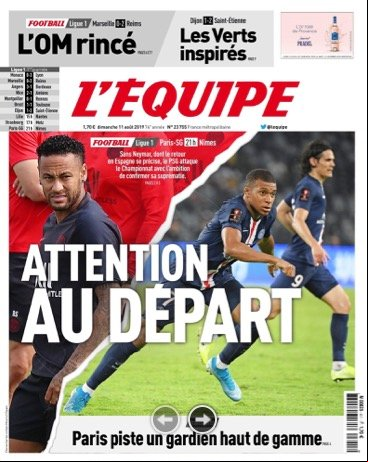 L’équipe du Dimanche 11 Aout 2019
