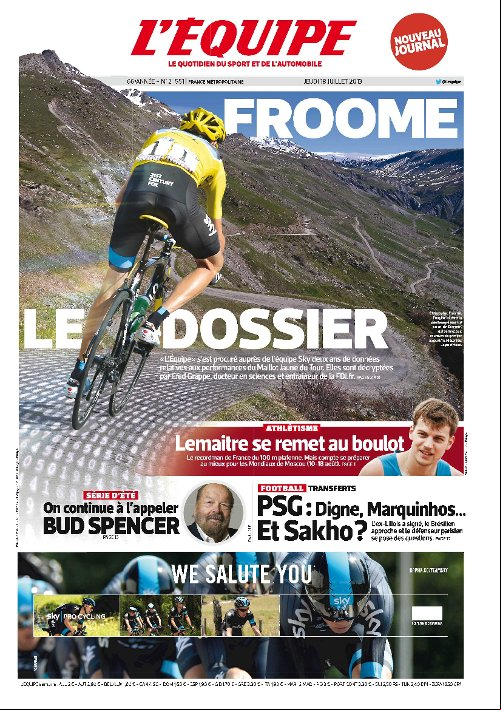 L'Equipe du jeudi 18 Juillet 2013