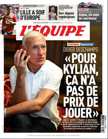 L'equipe du Jeudi 24 Août 2023