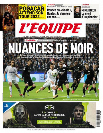 L'equipe du Jeudi 27 Octobre 2022