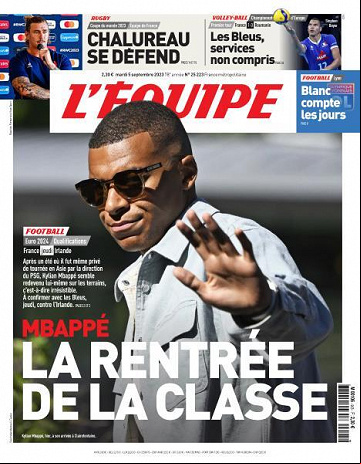 L'equipe du Mardi 5 Septembre 2023