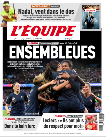 L’equipe du Samedi 8 Juin 2019