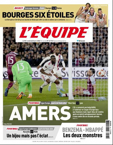 L'equipe du Vendredi 08 Avril 2022