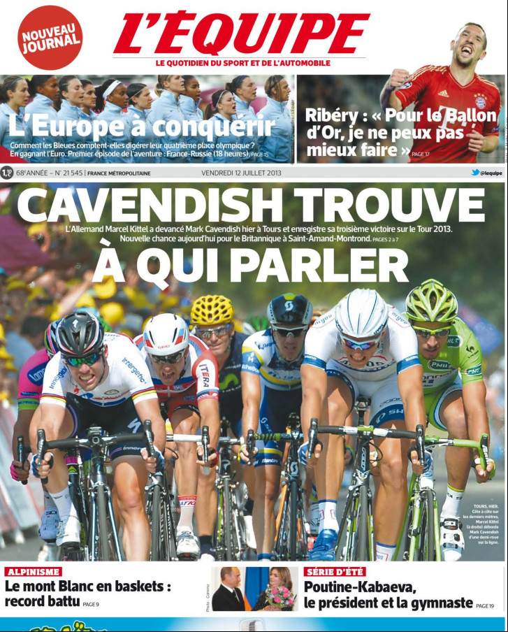 L' Equipe du vendredi 12 juillet 2013 -PDF-