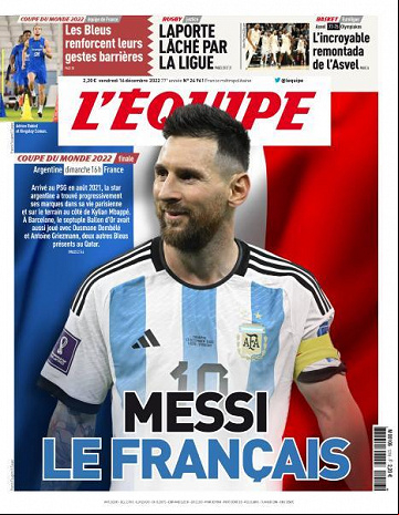 L'equipe du Vendredi 16 Décembre 2022