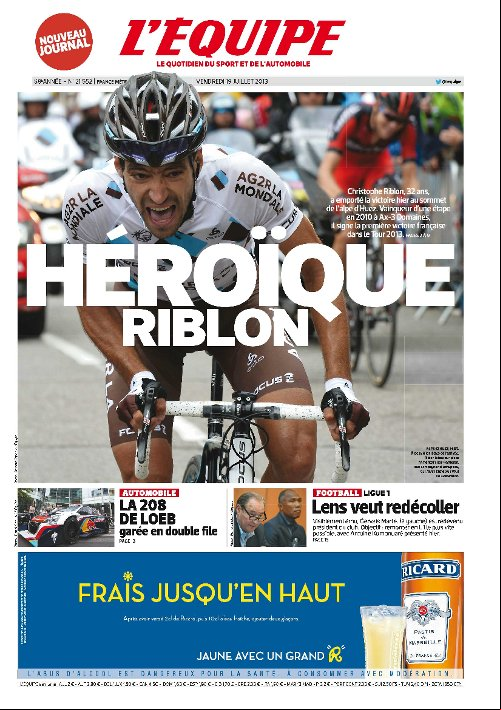 L'Equipe du vendredi 19 Juillet 2013