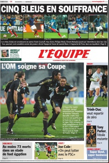 L'Equipe edition du 02 Fevrier 2012