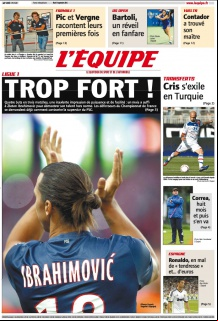 L'equipe Edition du 04 Septembre 2012