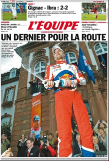 L'equipe Edition du 08 Octobre 2012