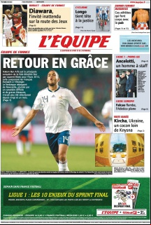 L'equipe Edition du 10 Mai 2012