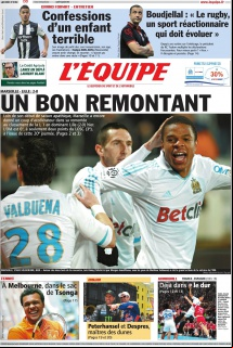 L'Equipe edition du 16 Janvier 2012
