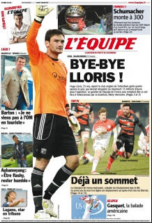 L'equipe Edition du 1er. Septe. 2012