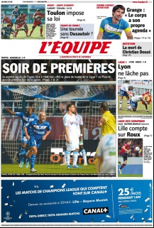 L'equipe Edition du 22 Octobre 2012