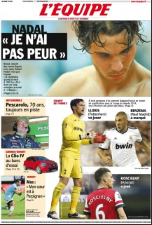 L'equipe Edition du 25 Septembre 2012
