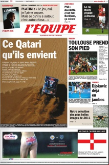 L'Equipe edition du 31decembre 2011