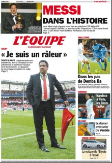 L'equipe Edition du 8 Janvier 2013