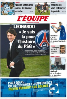 L'equipe Edition du 9 Janvier 2013