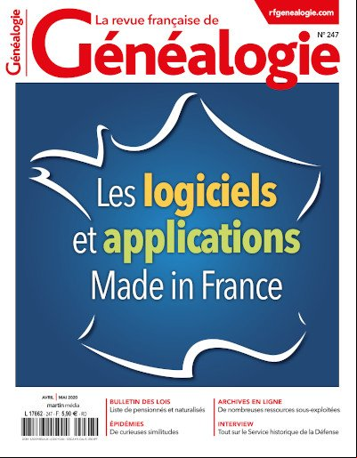 La Revue Française de Généalogie N°247 Avril Mai 2020