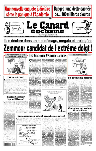 Le Canard enchaîné - 08 Decembre 2021