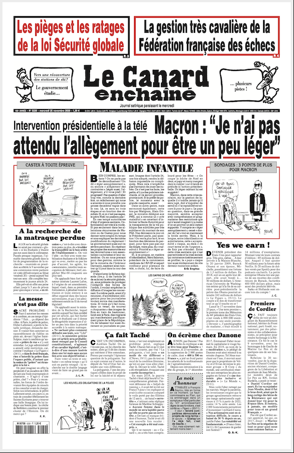Le Canard Enchaîné - 25 Novembre 2020