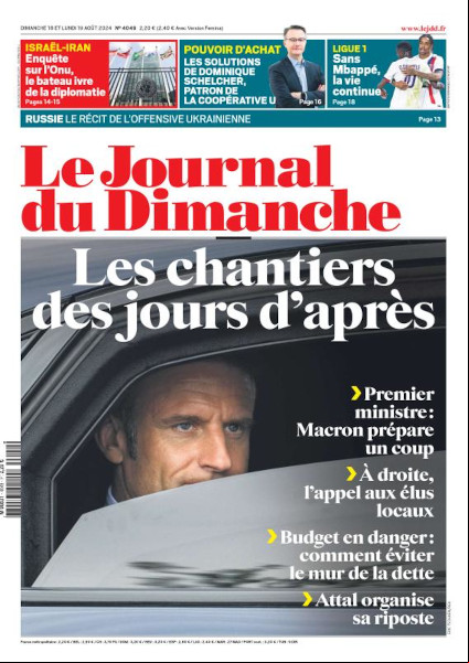 Le Journal du Dimanche du 18 Août FRENCH PDF 2024