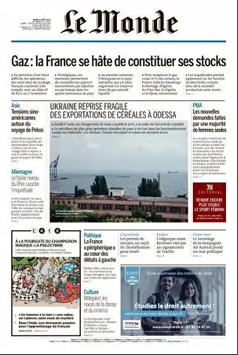 Le Monde du 02 Aout 2022