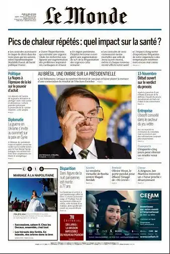 Le Monde du 21 Juillet 2022