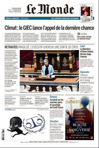 Le Monde du 22 Mars 2023