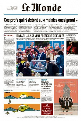 Le Monde du 3 Janvier 2023