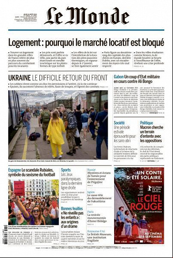 Le Monde du Jeudi 31 Août 2023