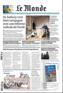 Le Monde et Sup. Livres du 06 Janvier 2012