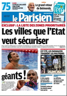 Le Parisien + Cahier de Paris du 04 Août 2012