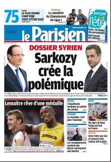 Le Parisien + Cahier de Paris du 09 Aout 2012