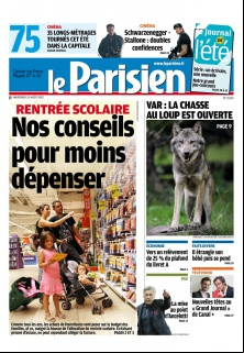 Le Parisien + Cahier de Paris du 22 Août 2012