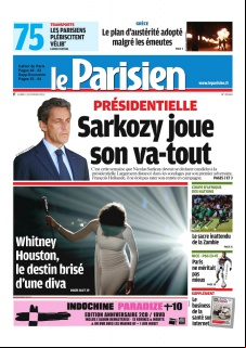 Le Parisien+ Cahier de Paris et Supp. Economie du13 Fevrier 2012