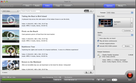 Toast Titanium 11 pour MAC 10.5 intel